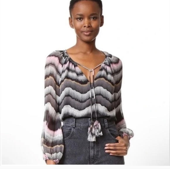 Diane Von Furstenberg Tops - Diane Von Furstenberg Saylor Pastel Stripe Blouse Sz 8 MSRP $175